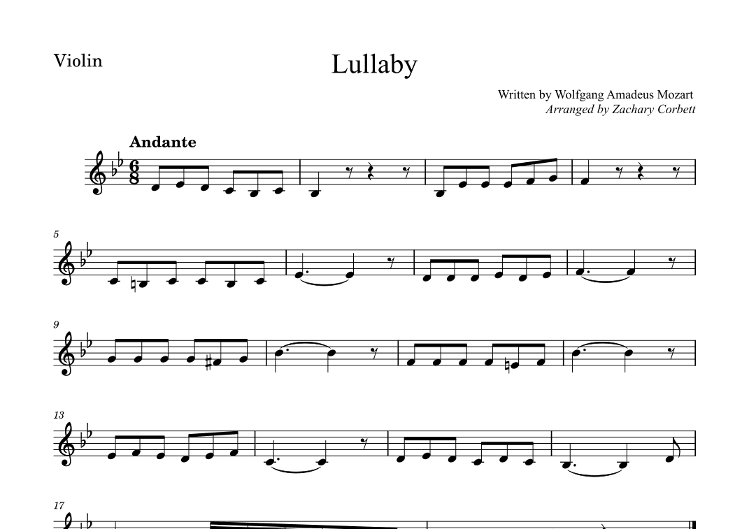 Lullaby (arr. Zachary Corbett)