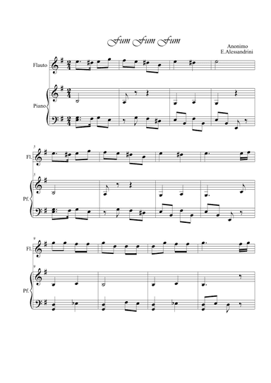 Fum Fum Fum. Flute and piano duo (arr. Ester Alessandrini)