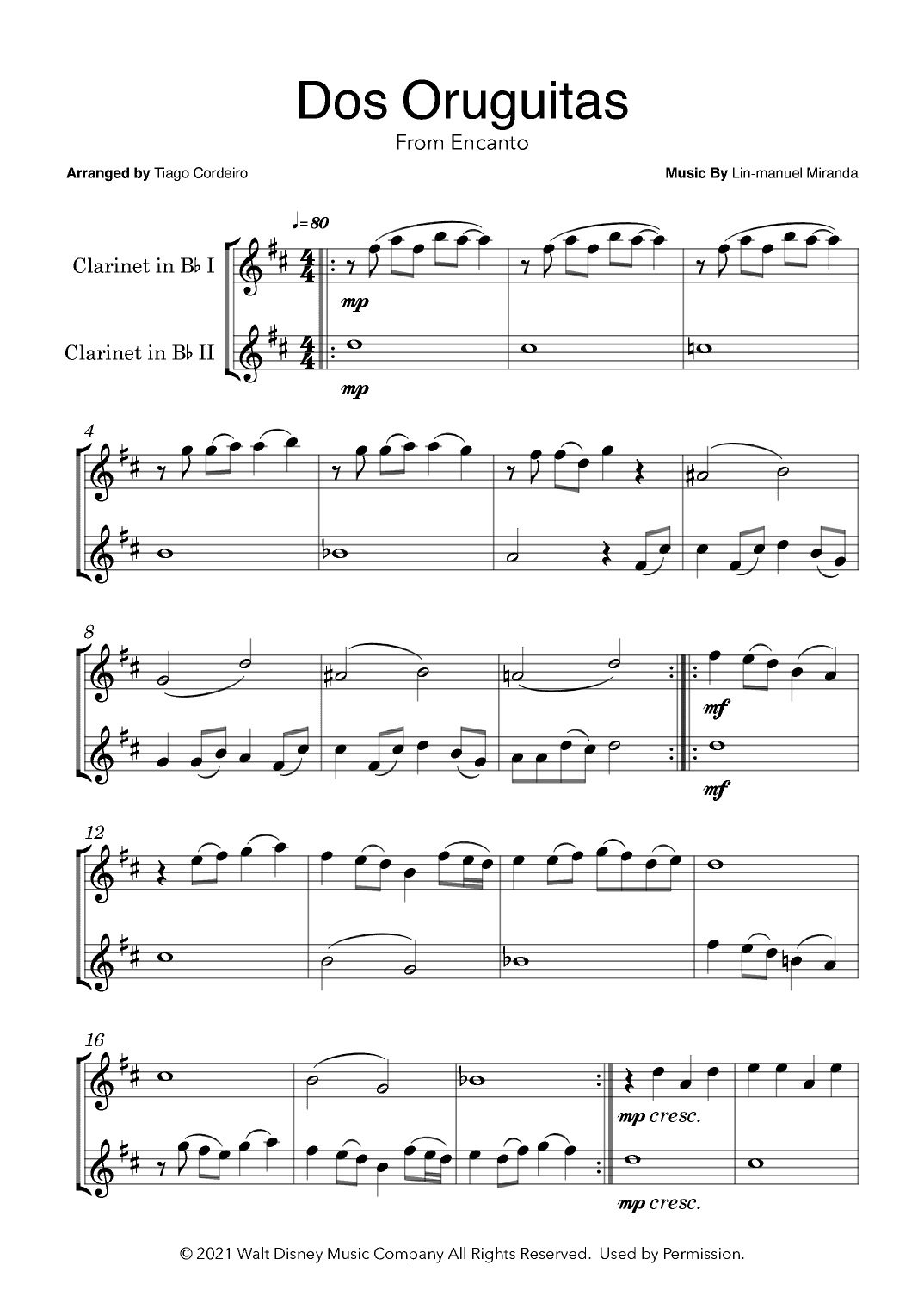 Dos Oruguitas (arr. Tiago Cordeiro)