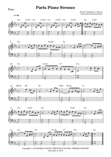 Parla Piano Stronzo (arr. Wesley S. SIlva)