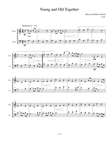 Young and Old Together (for Violin and Cello)