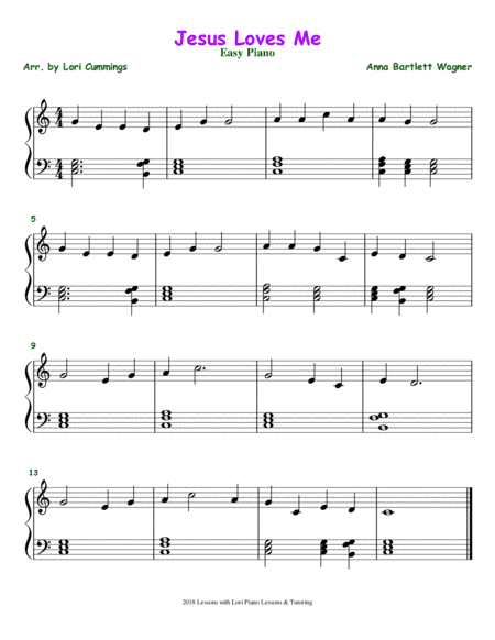 Jesus Loves Me (arr. Lori Cummings)
