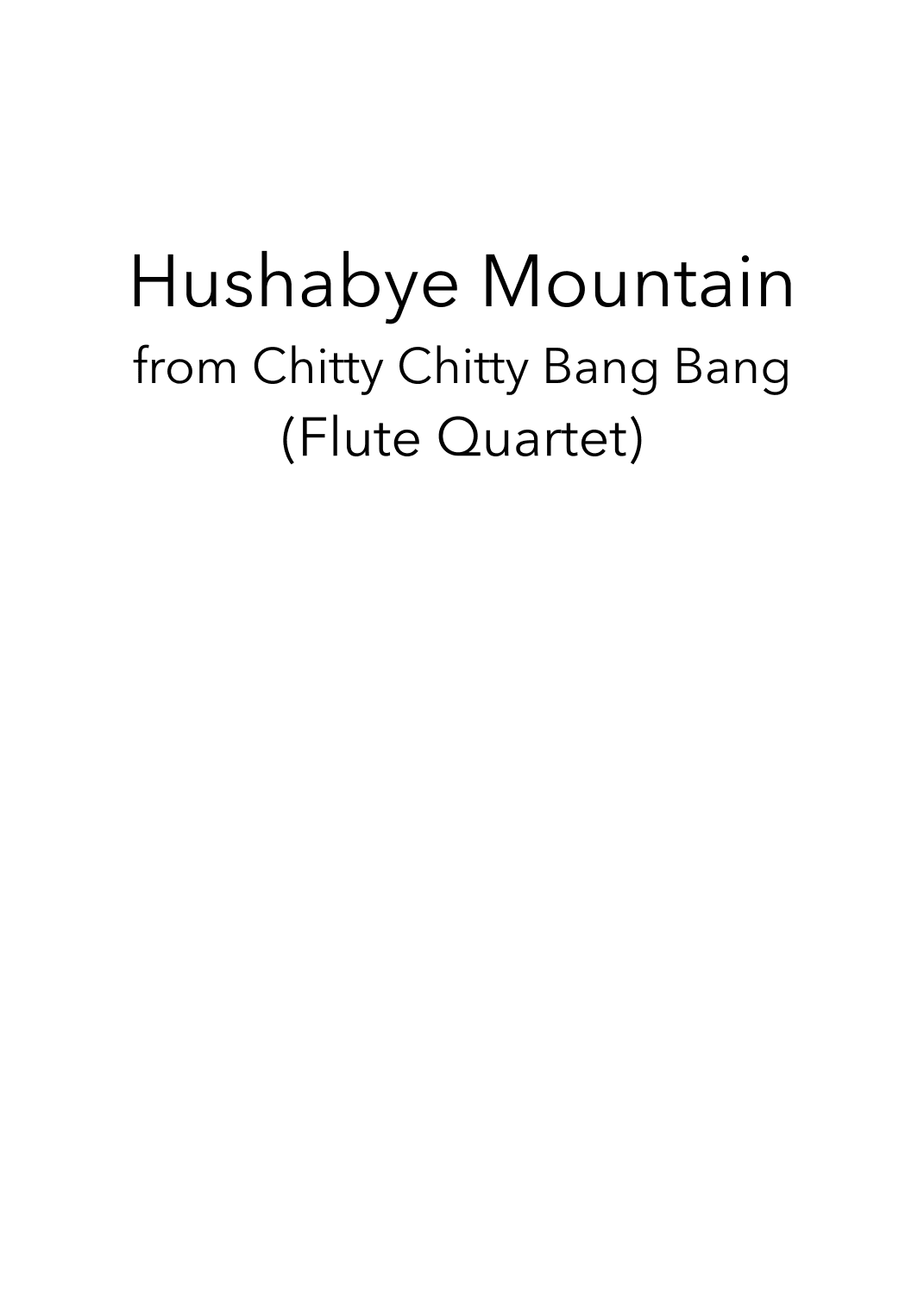 Hushabye Mountain (arr. Dawson Music UK)