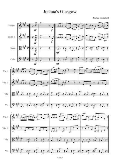 Joshua's Glasgow: a suite of seven pieces for string quartet by Scottish Georgian composer Joshua Ca (arr. Karen E McAulay)