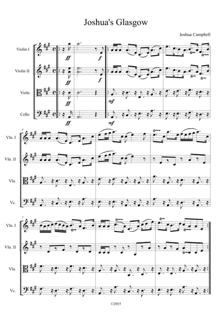 Joshua's Glasgow: a suite of seven pieces for string quartet by Scottish Georgian composer Joshua Ca (arr. Karen E McAulay)
