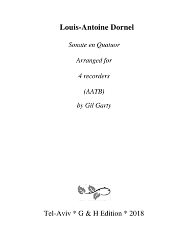 Sonate en quatuor (arrangement for 4 recorders) (arr. Gil Garty)