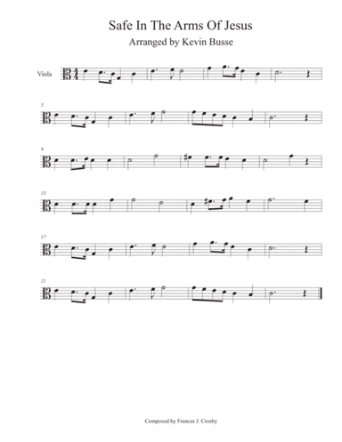Safe In The Arms Of Jesus (Easy key of C) - Viola (arr. Kevin Busse)