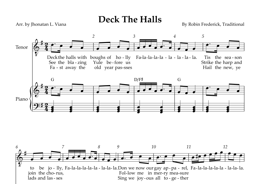 Deck The Halls (arr. Jhonatan Lucio Viana)