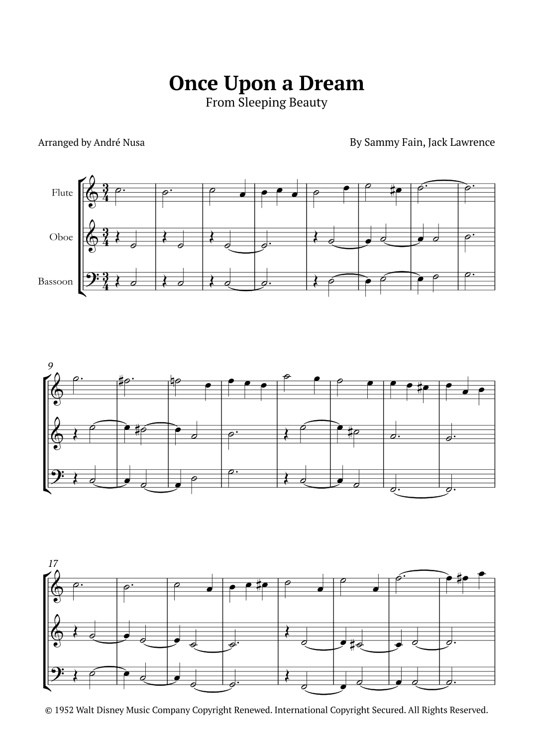 Once Upon A Dream (arr. André Nusa)