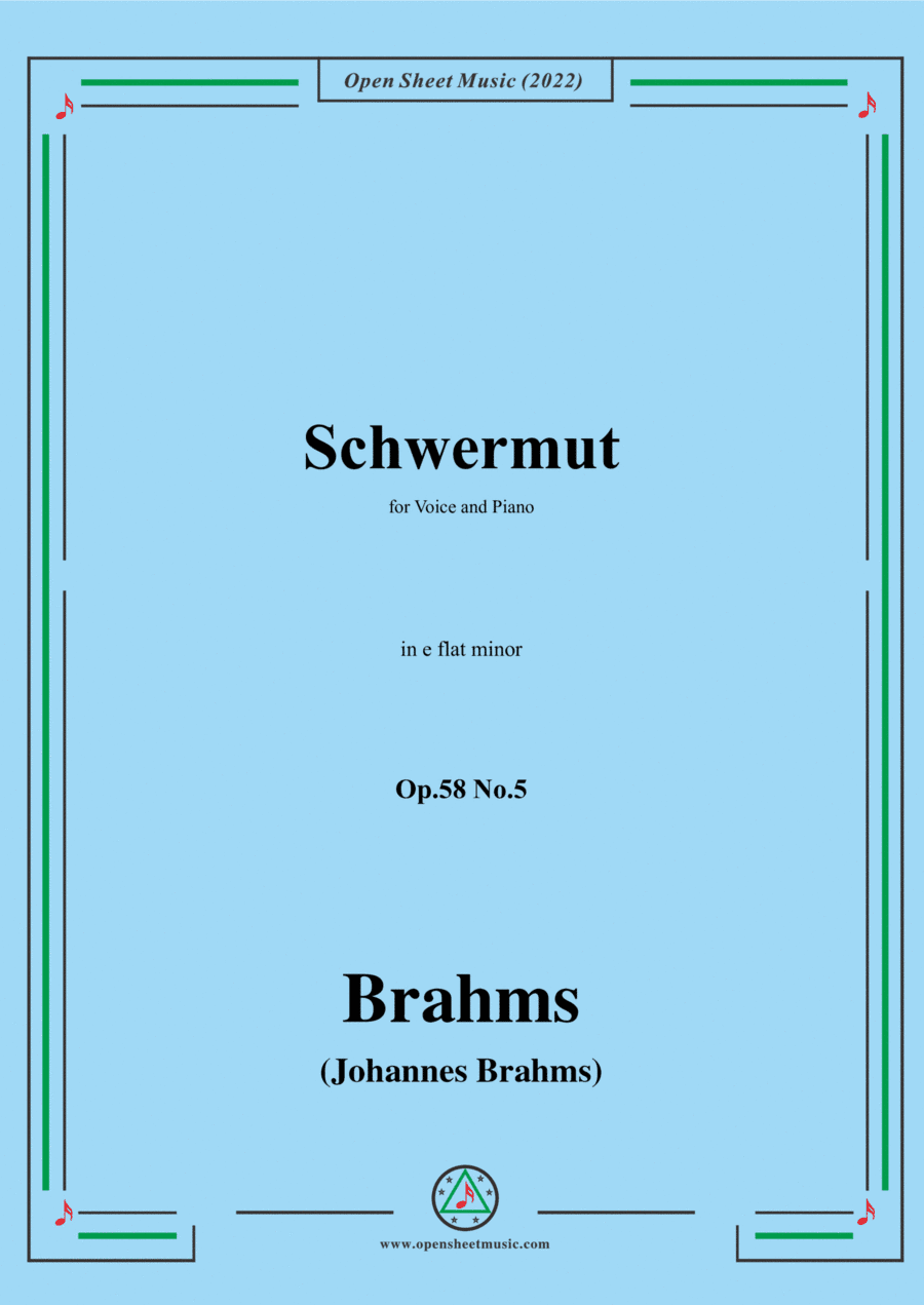 Brahms-Schwermut,Op.58 No.5 in e flat minor (arr. Open Cloud)