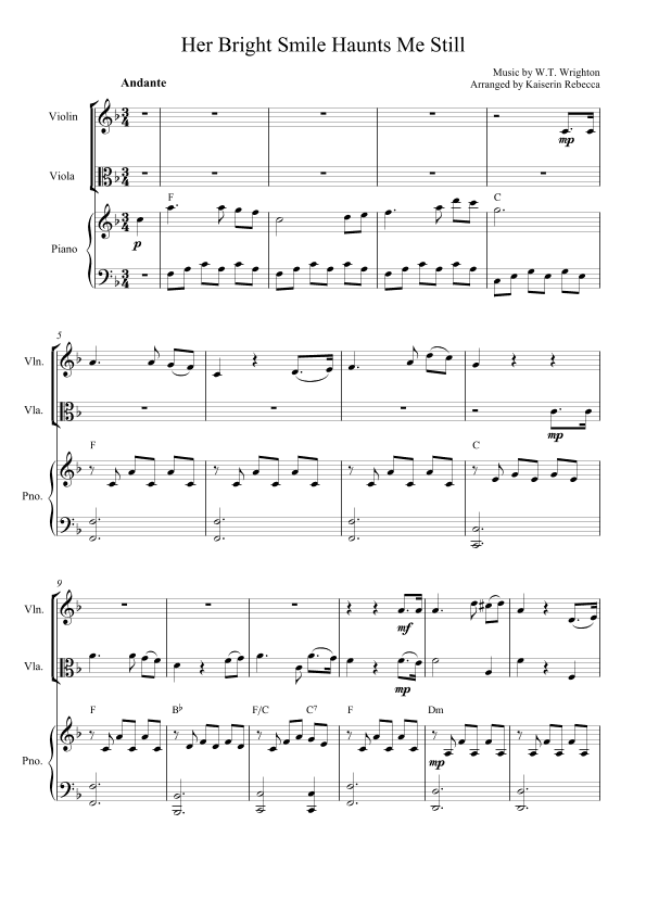Her Bright Smile Haunts Me Still (arr. Kaiserin Rebecca)