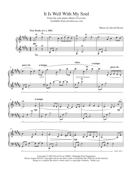 It is Well With My Soul (arr. David Nevue)