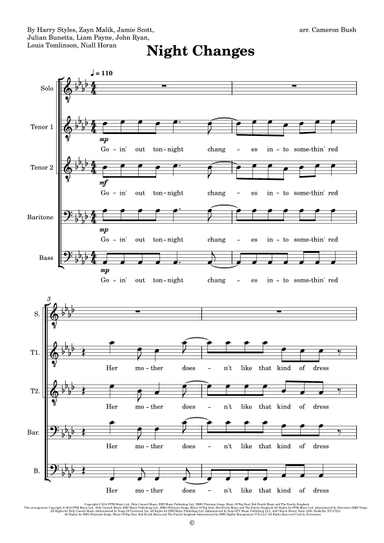 Night Changes (arr. Cameron Bush)