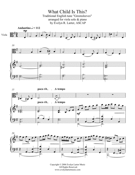 What Child Is This (arr. Evelyn Larter Music)