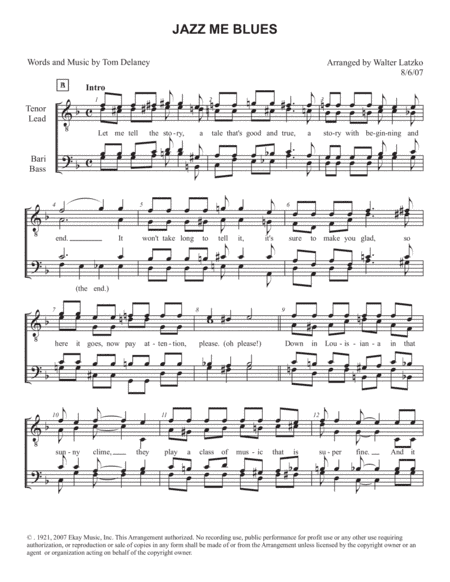 JAZZ ME BLUES (arr. Walter Latzko)
