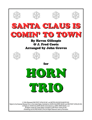 Santa Claus Is Comin' To Town (arr. John Groves)