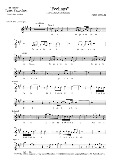 Feelings (?dime?) (arr. stefan-lamml.de)