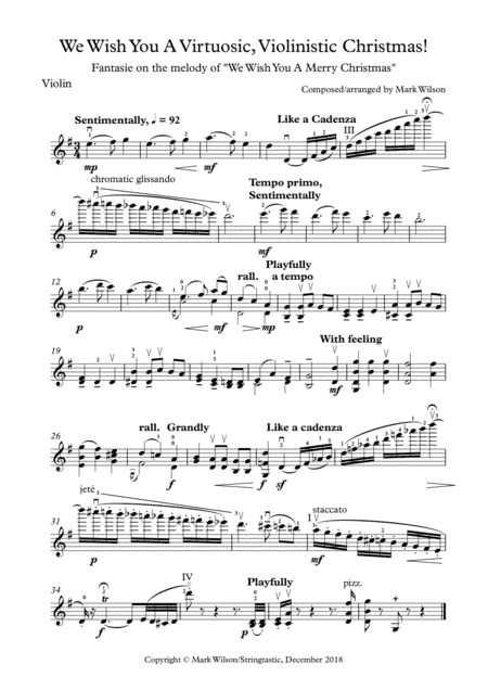 We Wish You A Virtuosic, Violinistic Christmas! (arr. Mark Wilson)
