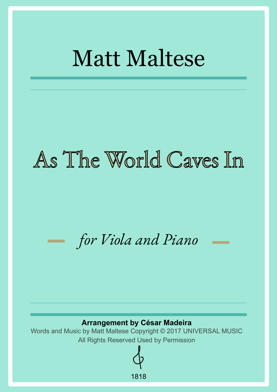 As The World Caves In (arr. César Madeira)