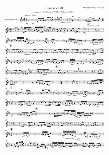 I surrender all (soprano sax) (arr. David Kocijan)