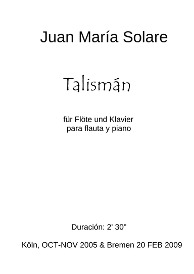 Talismán [flute & piano]