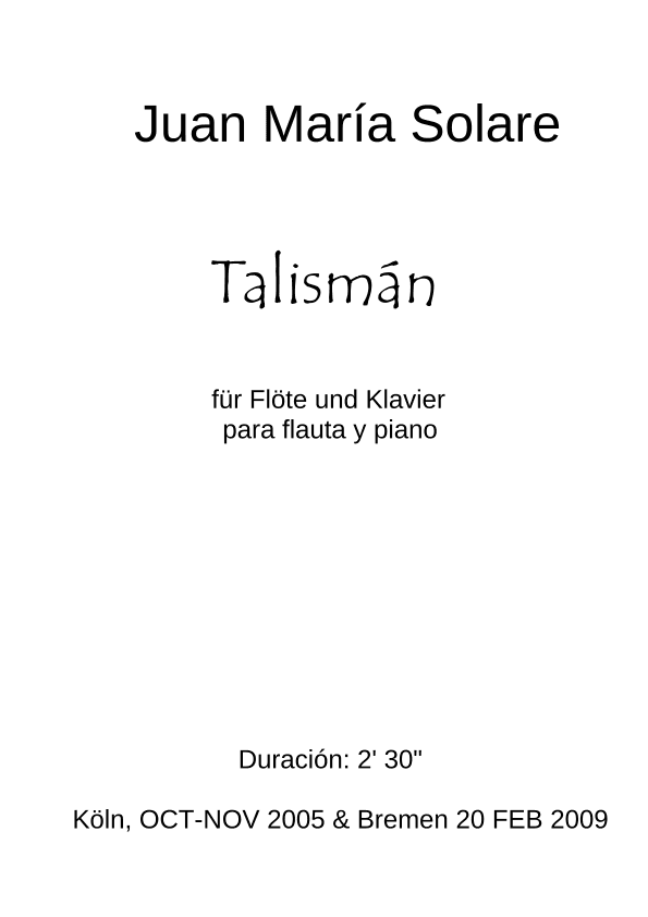 Talismán [flute & piano]