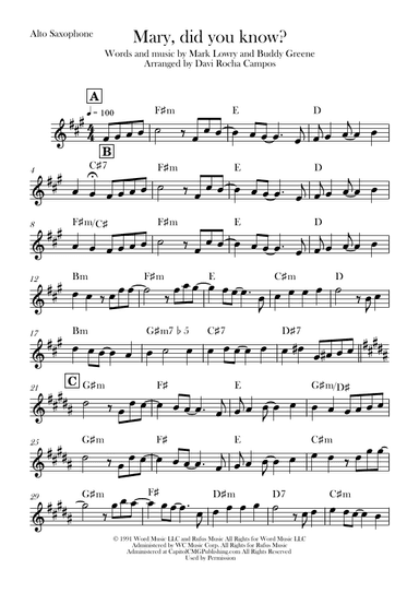 Mary, Did You Know? (arr. Davi Rocha Campos)