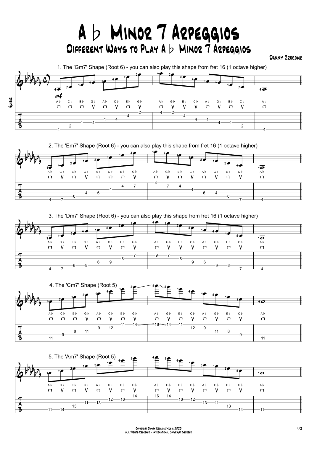 Ab Minor 7 Arpeggios (5 Ways to Play)