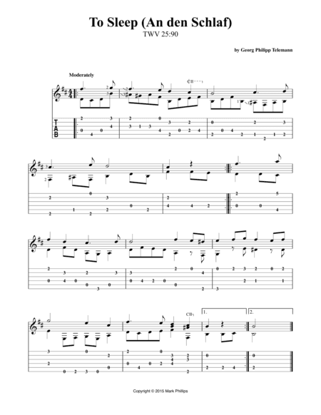 To Sleep (An den Schlaf) (arr. Mark Phillips)
