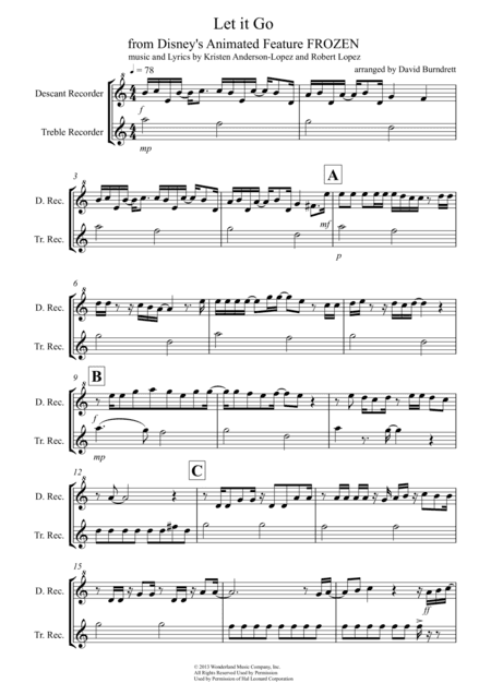 Let It Go (from Frozen) (arr. David Burndrett)