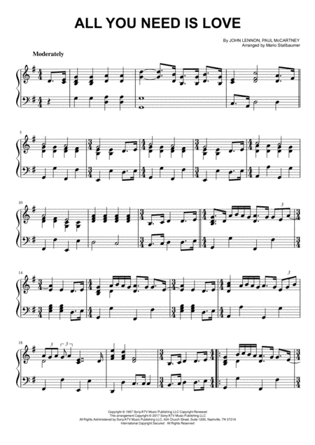 All You Need Is Love (arr. Mario Stallbaumer)