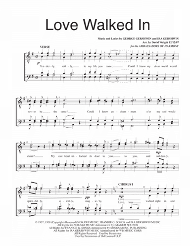 Love Walked In from GOLDWYN FOLLIES (arr. David Wright)