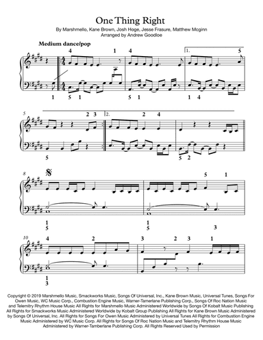One Thing Right (arr. Andrew Goodloe)