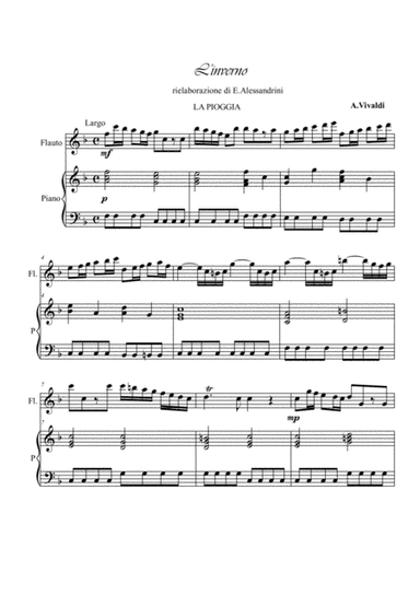 Vivaldi from The Four Seasons: Winter-The Rain arranged for flute and piano duo (arr. Ester Alessandrini)