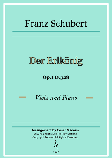 Der Erlkönig by Schubert - Viola and Piano (Full Score) (arr. César Madeira)