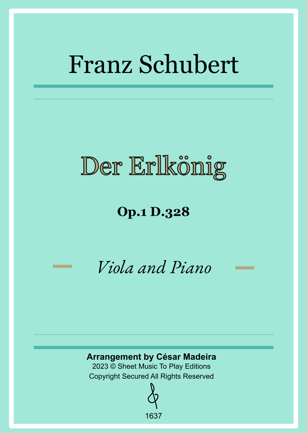 Der Erlkönig by Schubert - Viola and Piano (Full Score) (arr. César Madeira)