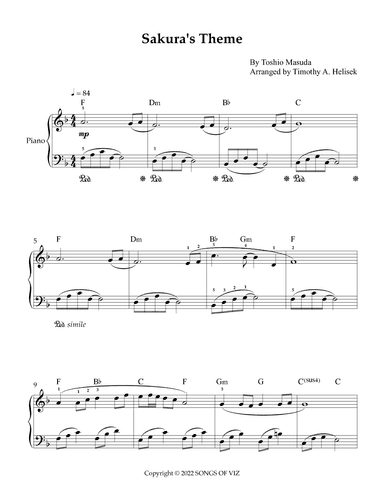 Sakura's Theme (arr. Timothy A. Helisek)