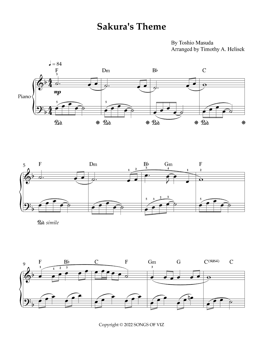 Sakura's Theme (arr. Timothy A. Helisek)