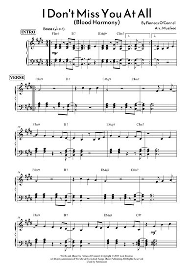 I Don't Miss You At All (arr. Musikeo)