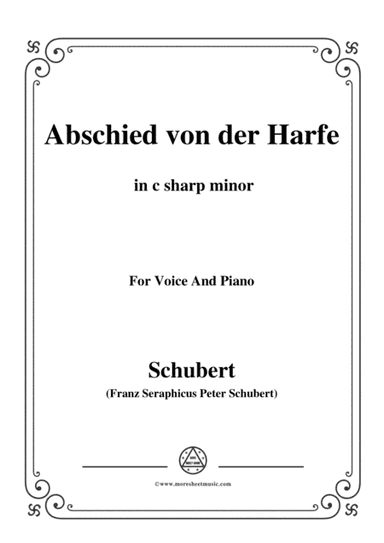Schubert-Abschied von der Harfe,in c sharp minor,for Voice&Piano (arr. MSM)