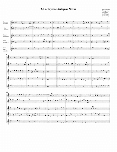 Lachrimae antiquae novae (2, 1604) (arrangement for 5 recorders) (arr. Gil Garty)