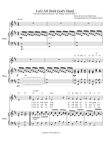 Let's All Hold God's Hand - From the Christian Children's Musical, "All Things Are Possible!"