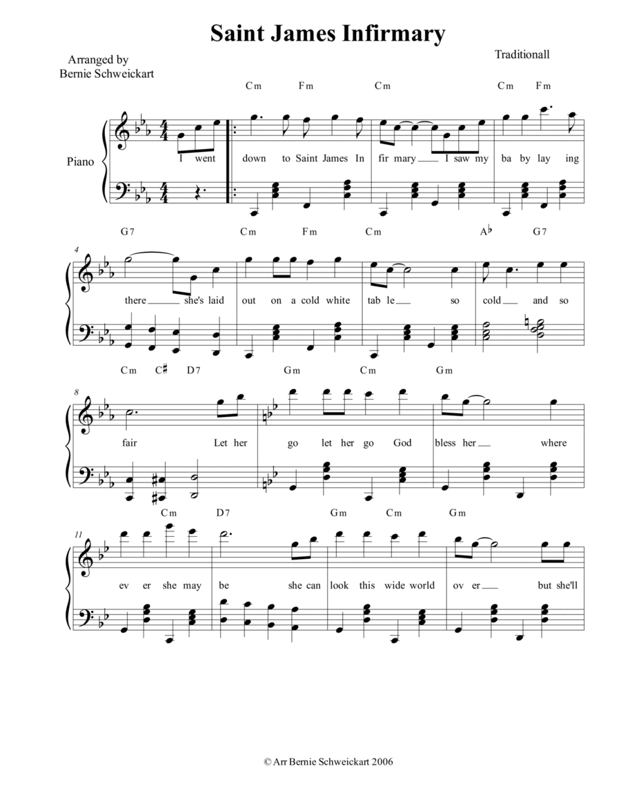 Saint James Infirmary (arr. Bernie Schweickart)