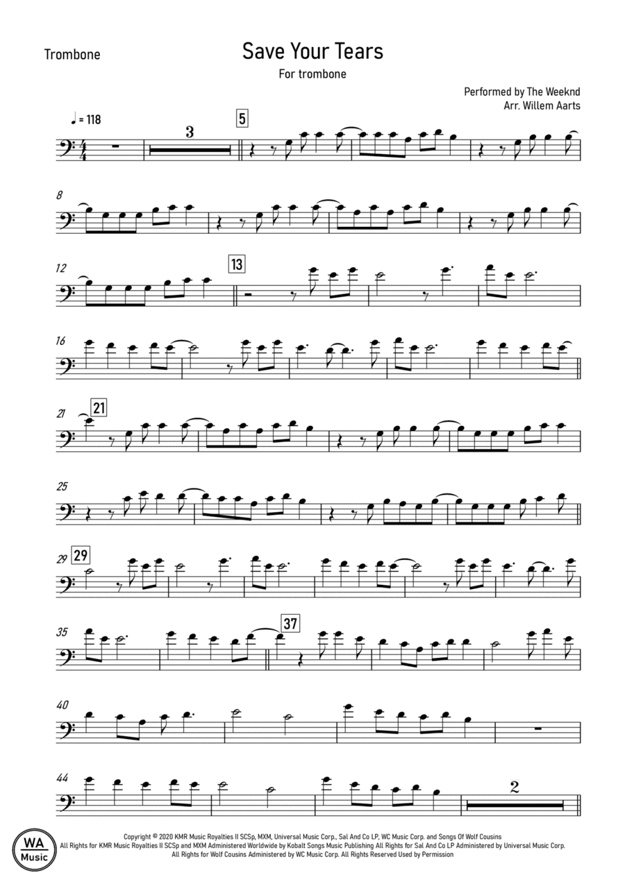 Save Your Tears (arr. Willem Aarts)
