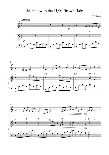 Jeannie with the Light Brown Hair (harmonica solo and piano accompaniment) (arr. Kaiserin Rebecca)