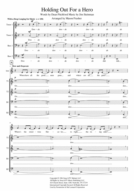 Holding Out For A Hero (arr. Mason Frasher)