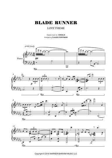 Love Theme (blade Runner) (arr. Claudio Porstmann)