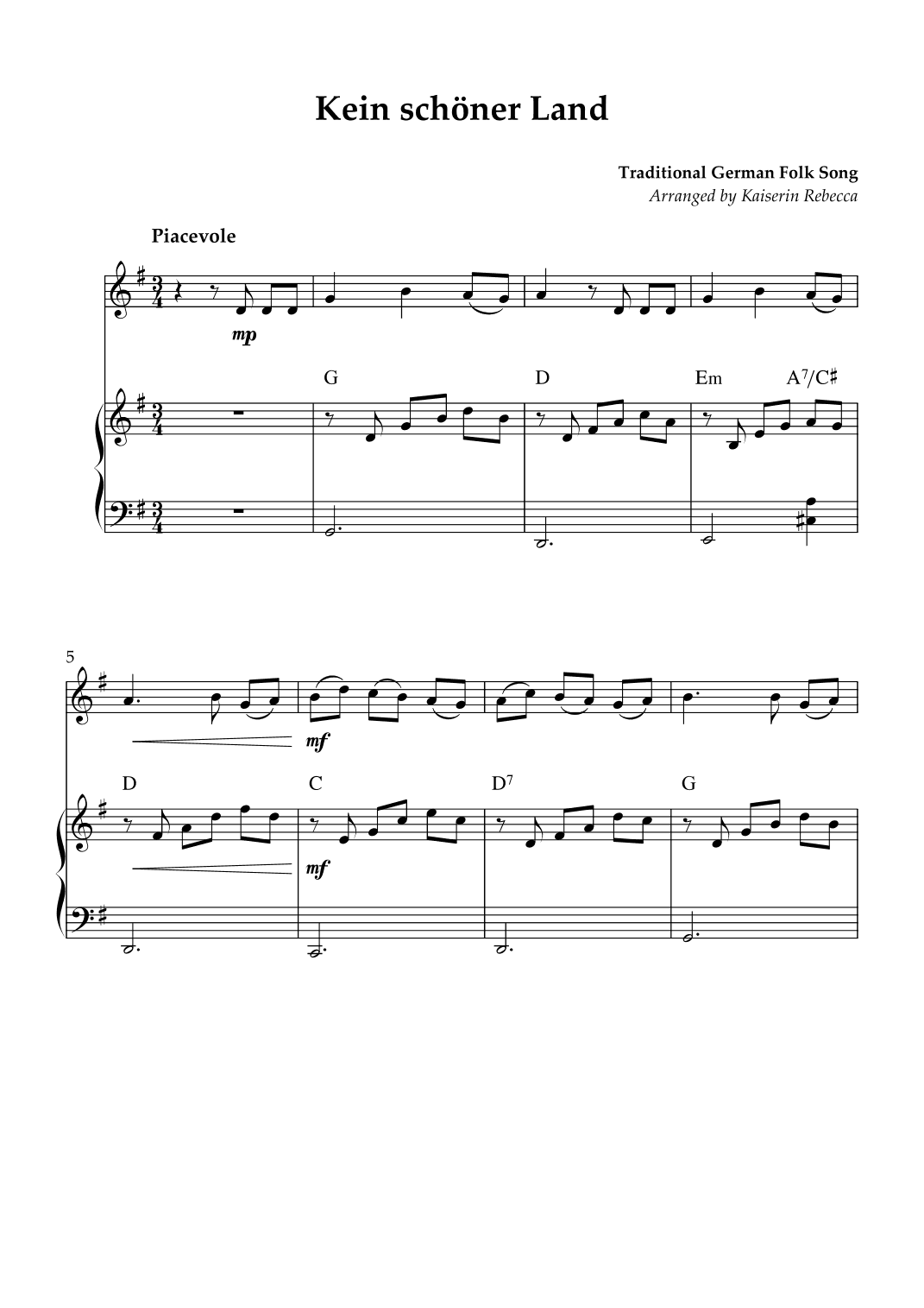 Kein schöner Land (arr. Kaiserin Rebecca)