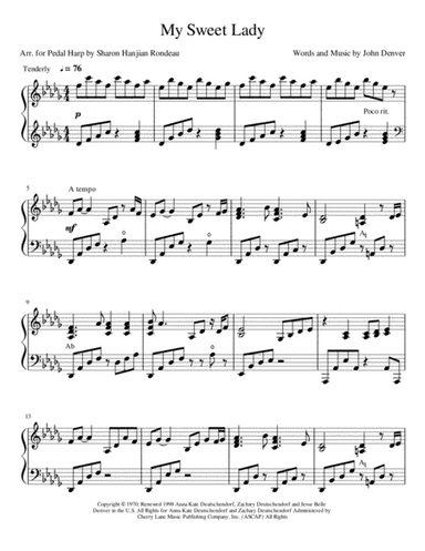 My Sweet Lady (arr. Sharon Hanjian Rondeau)