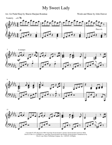 My Sweet Lady (arr. Sharon Hanjian Rondeau)